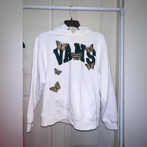 Vans white patched and embroidered butterfly hoodie